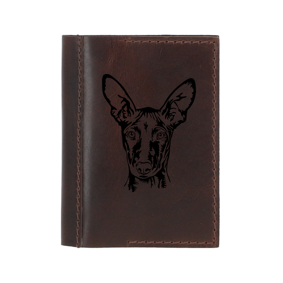 Personalised Pharaoh Hound Face Leather Sleeve & Notebook
