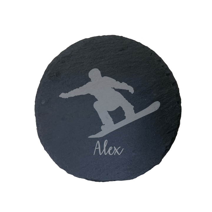 Personalised Snowboarding Slate Coaster