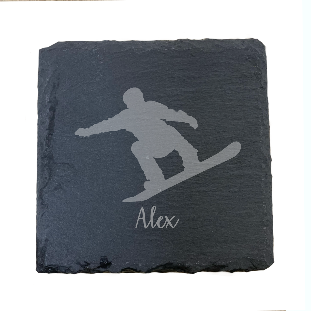 Personalised Snowboarding Slate Coaster