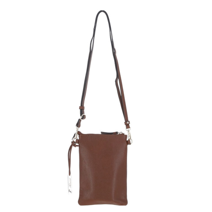 Personalised Leonberger Running Engraved Leather Crossbody Smart Phone Bag