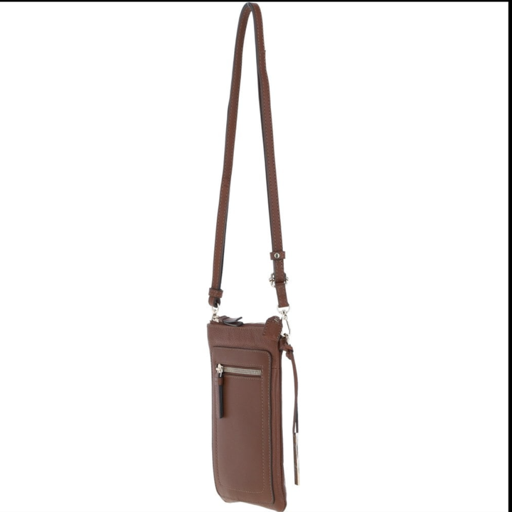 Personalised Leonberger Running Engraved Leather Crossbody Smart Phone Bag