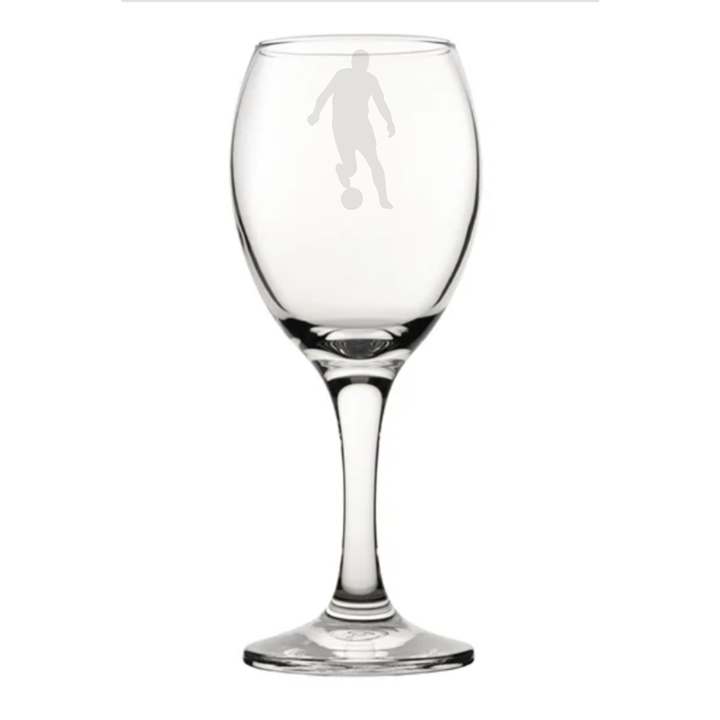 Personalised Male Football Player Wine Glass