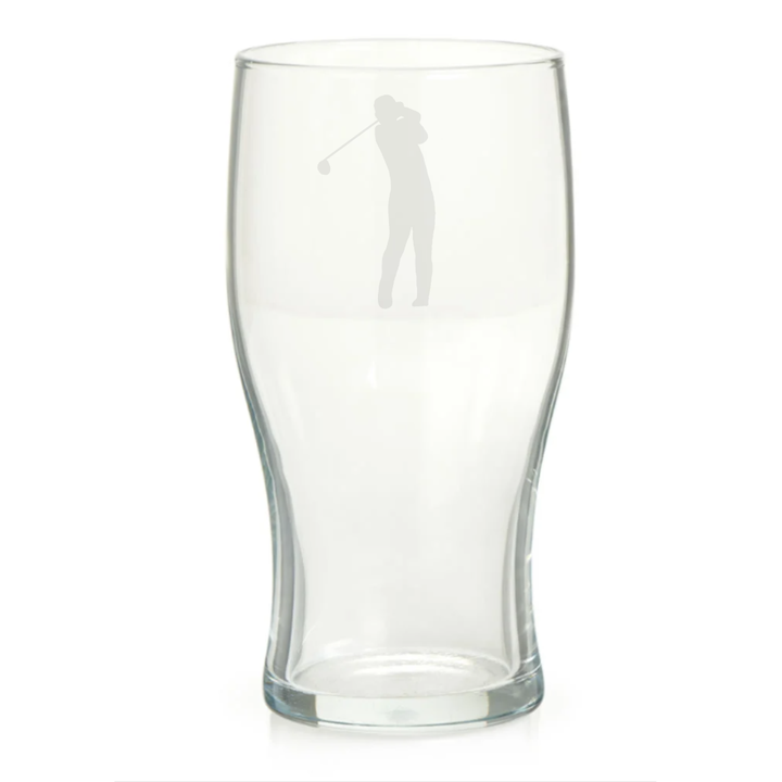 Personalised Male Golf Player Pint Glass
