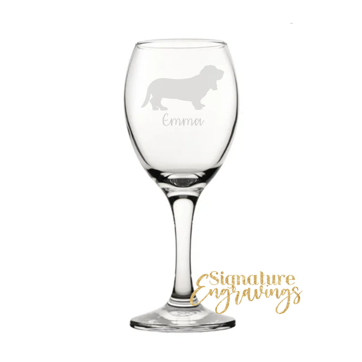 Personalised Basset Hound Wine Glass