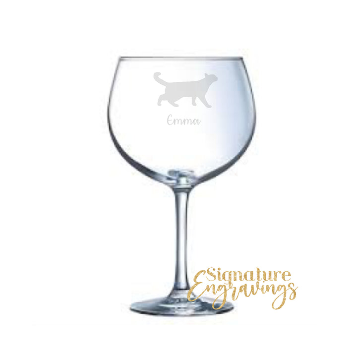 Personalised Cat Gin Glass