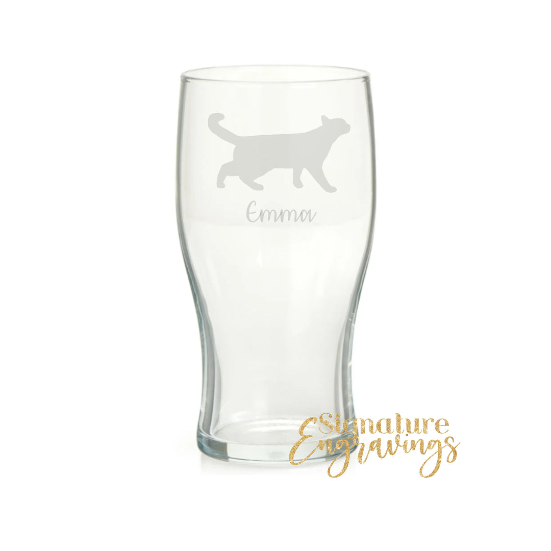 Personalised Cat Pint Glass