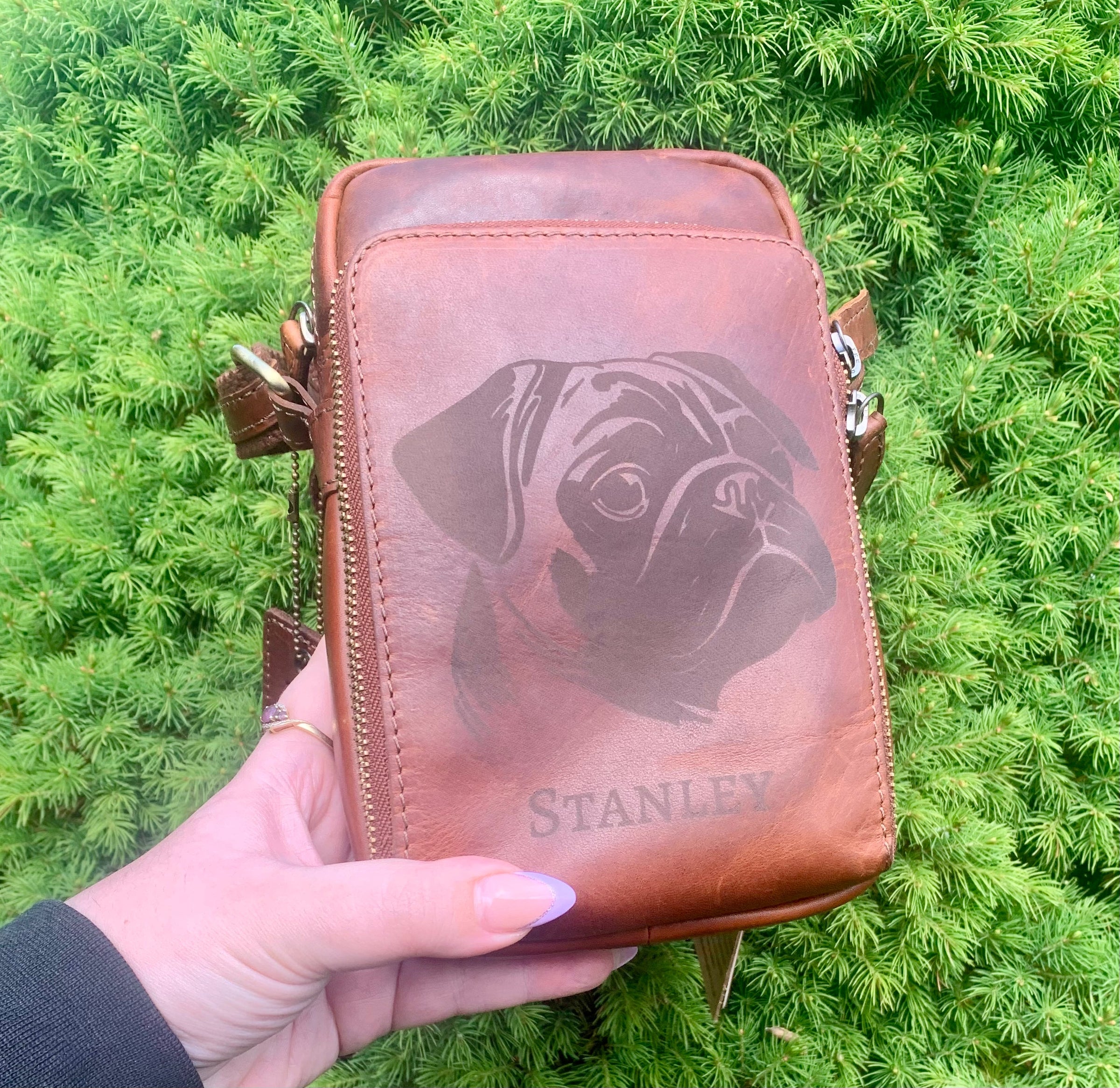 Leather Compact Crossbody Bag
