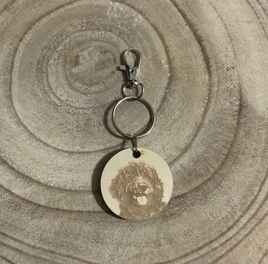 Cockapoo Engrave Cockapoo Face Engraved Wooden Keyring – Signature Moments UK
