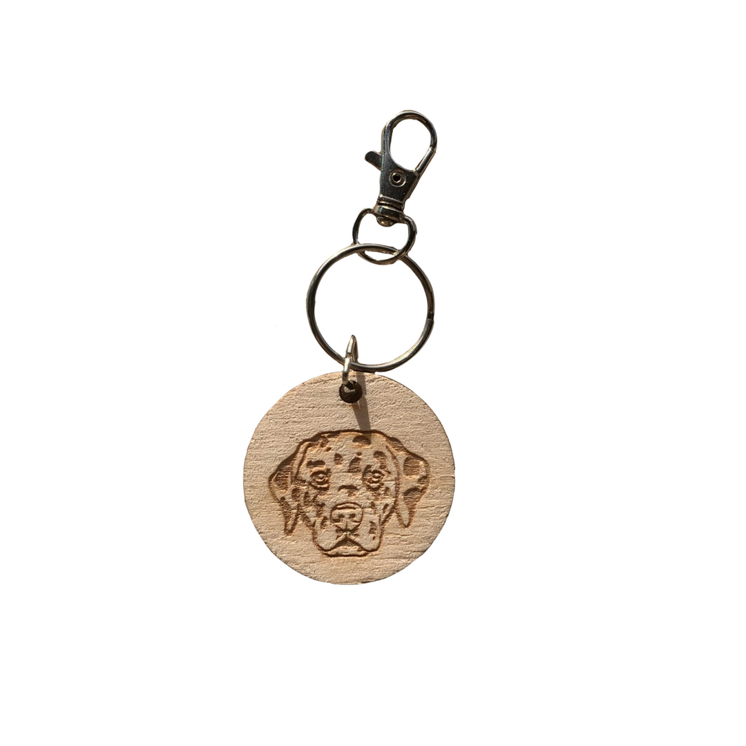 Dalmatian Engraved Wooden Keyring