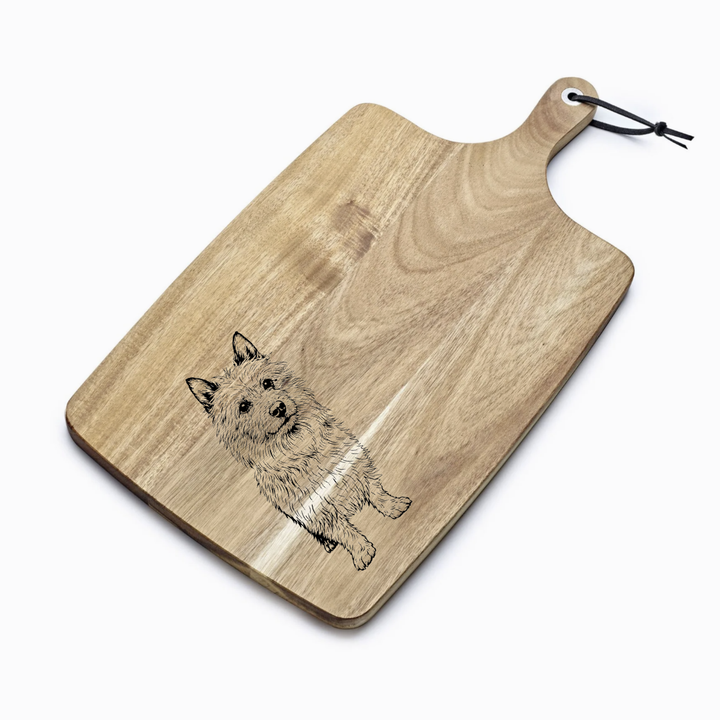 Personalised Australian Terrier Standing Engraved Acacia Serving Board