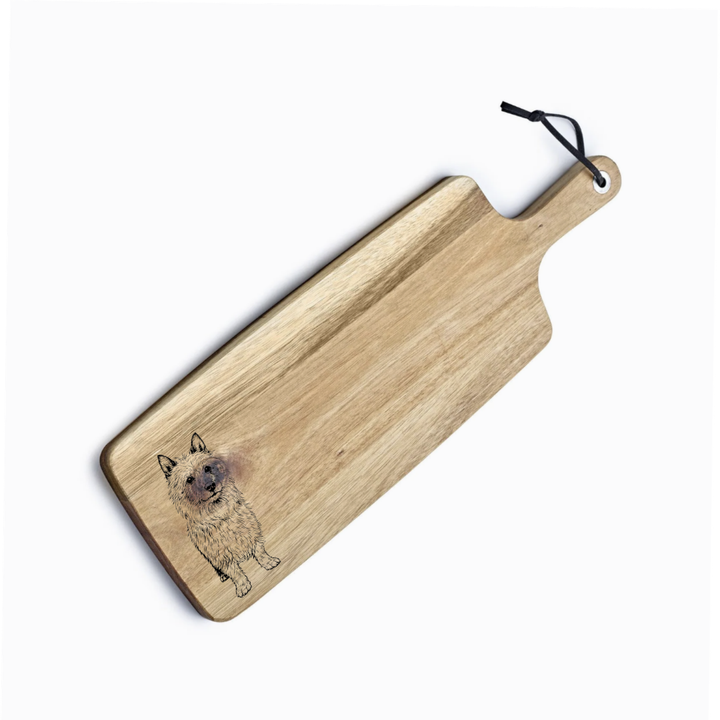 Personalised Australian Terrier Standing Engraved Acacia Serving Board