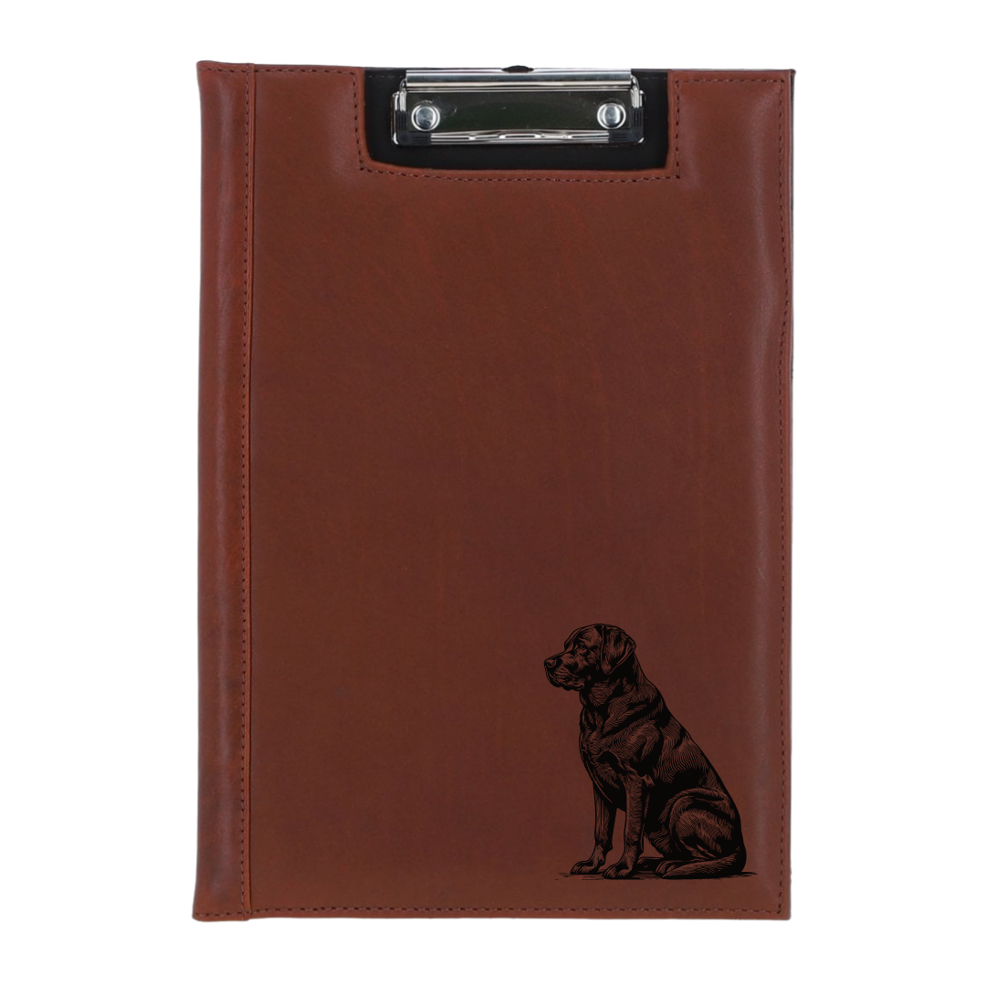Labrador Sitting Engraved Leather Clipboard