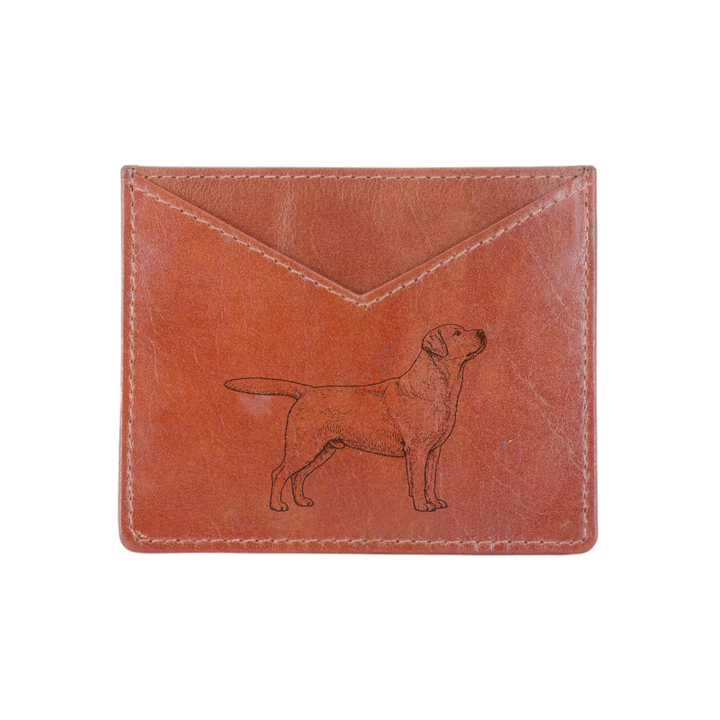 Labrador Standing Engraved Genuine Leather Cardholder