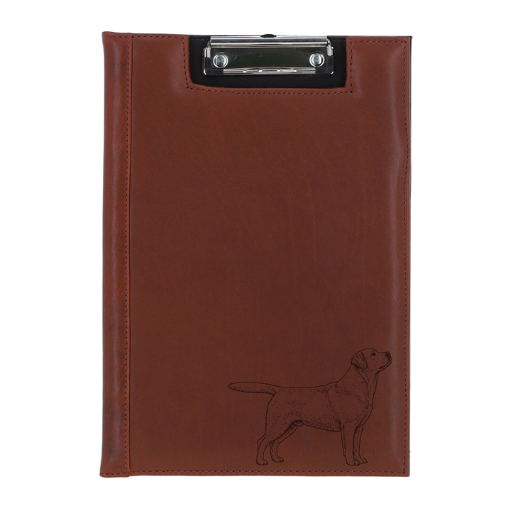 L Labrador Standing Engraved Leather Clipboard