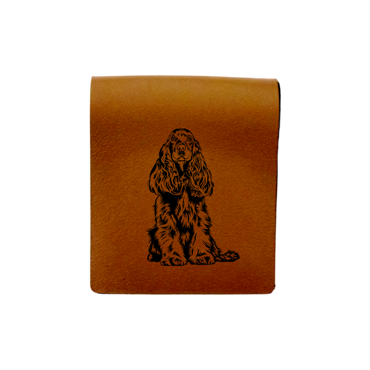 Cocker Spaniel Engraved Genuine Leather Magnetic Bookmark