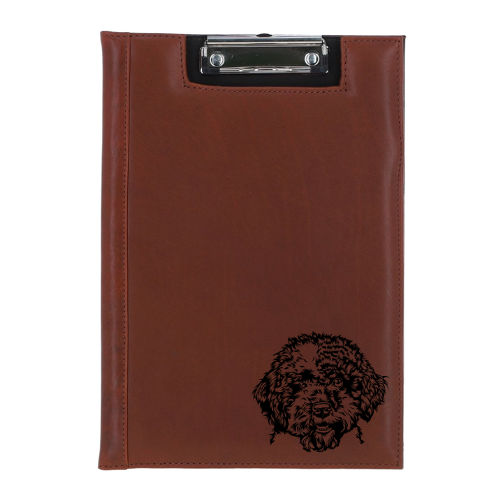 Lagotto Romagnolo Face Engraved Leather Clipboard