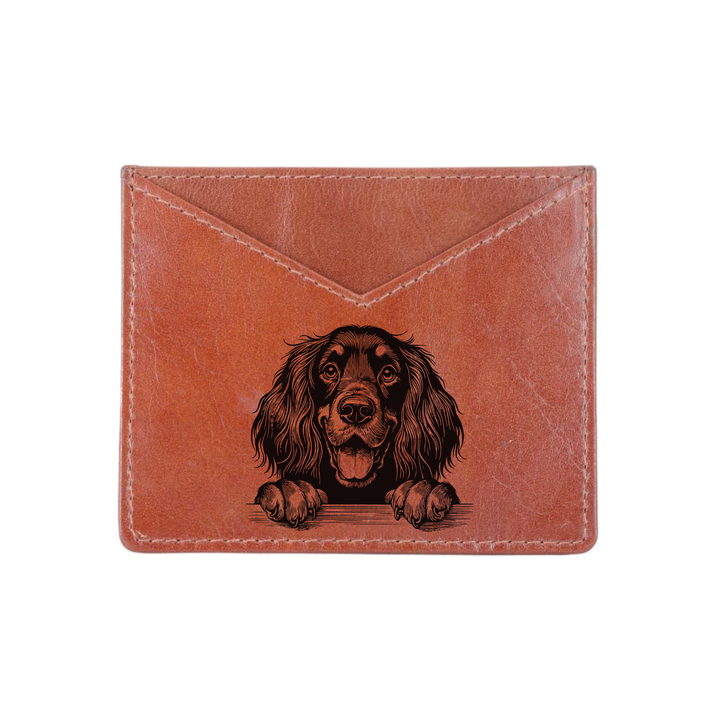 Gordon Setter Paws Engraved Genuine Leather Cardholder