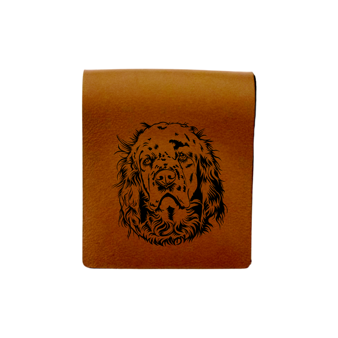 Clumber Spaniel Face Engraved Genuine Leather Magnetic Bookmark
