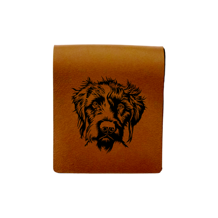 Korthals Griffon Engraved Genuine Leather Magnetic Bookmark