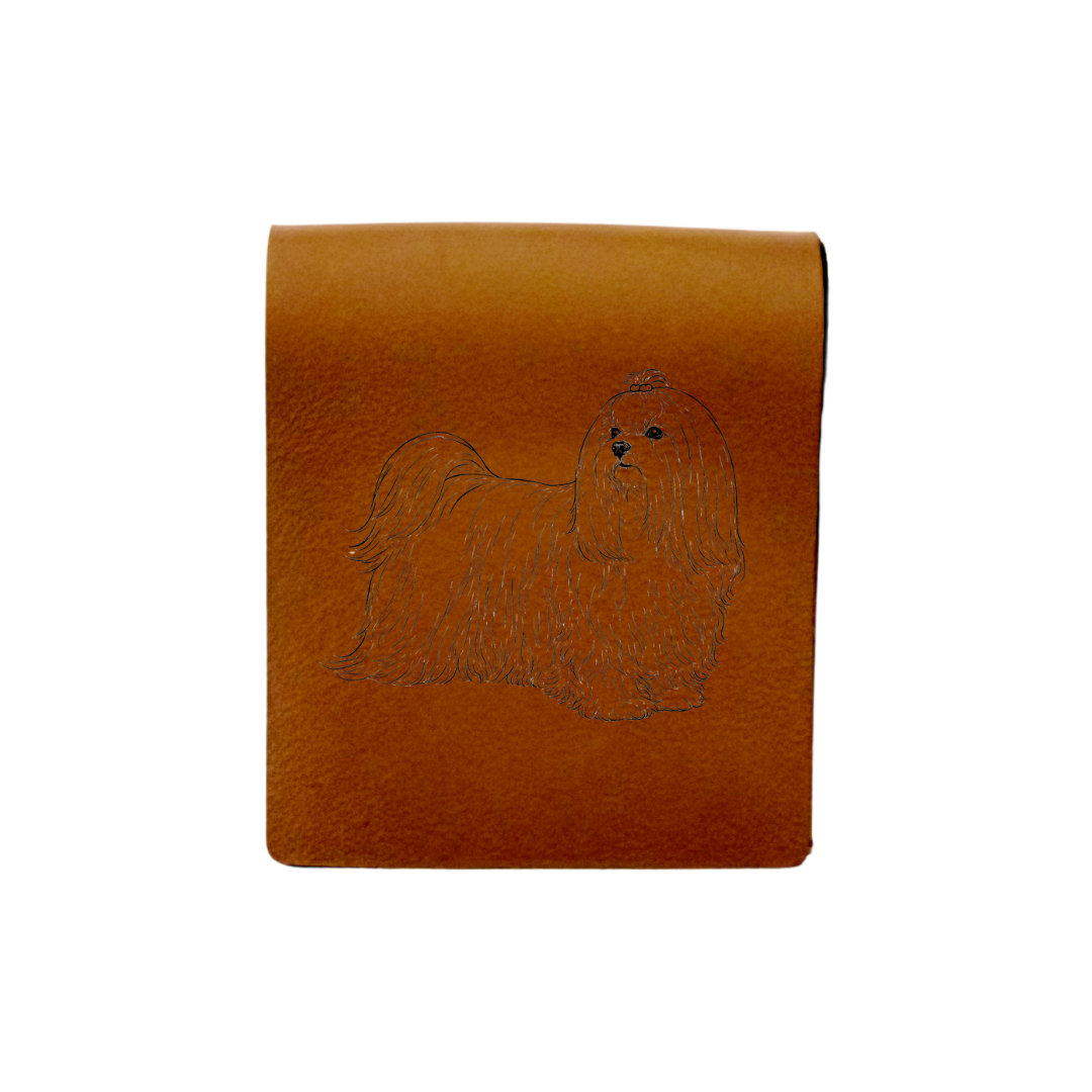 Maltese Engraved Genuine Leather Magnetic Bookmark