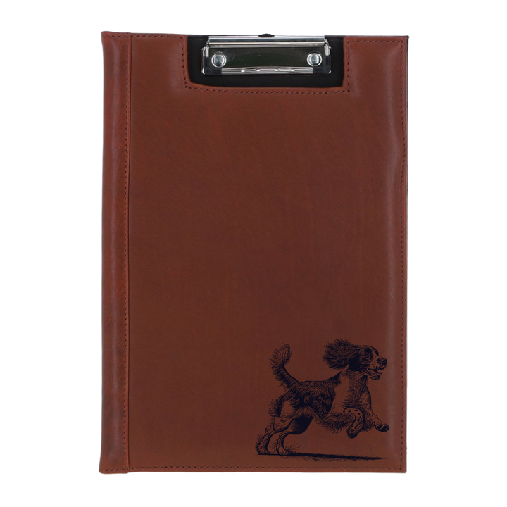 English Springer Spaniel Running Engraved Leather Clipboard