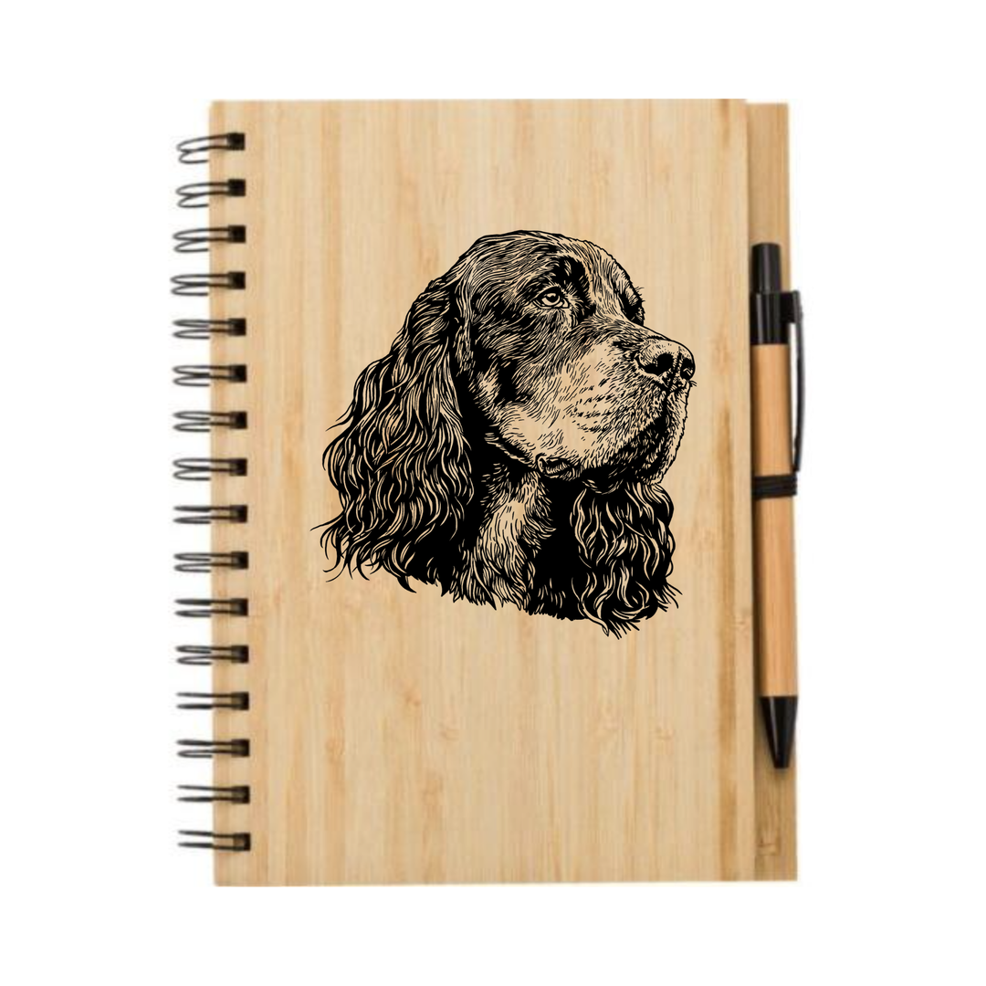Gordon Setter Face Engraved Illustration Engraved Notebook