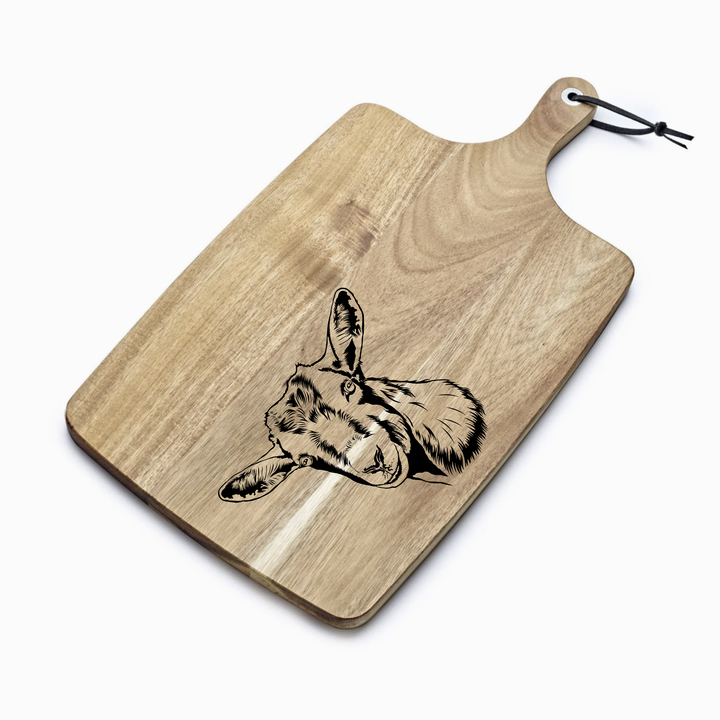 Personalised Goat Face Engraved Acacia Serving Board