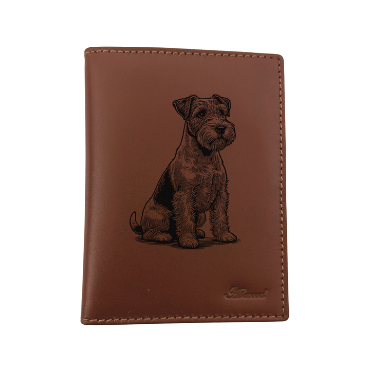 Jack Russell Terrier Sitting Engraved Leather Passport Cover