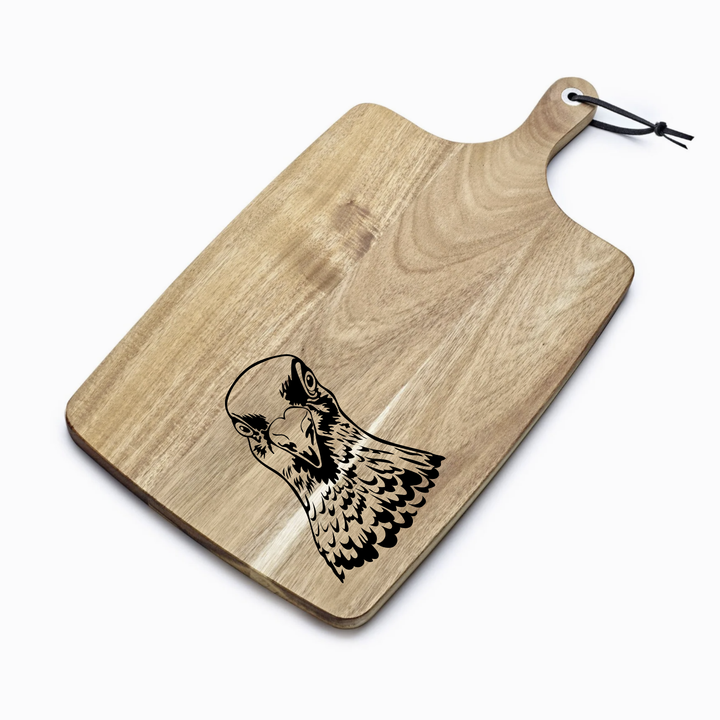 Personalised Pigeon Face Engraved Acacia Serving Board