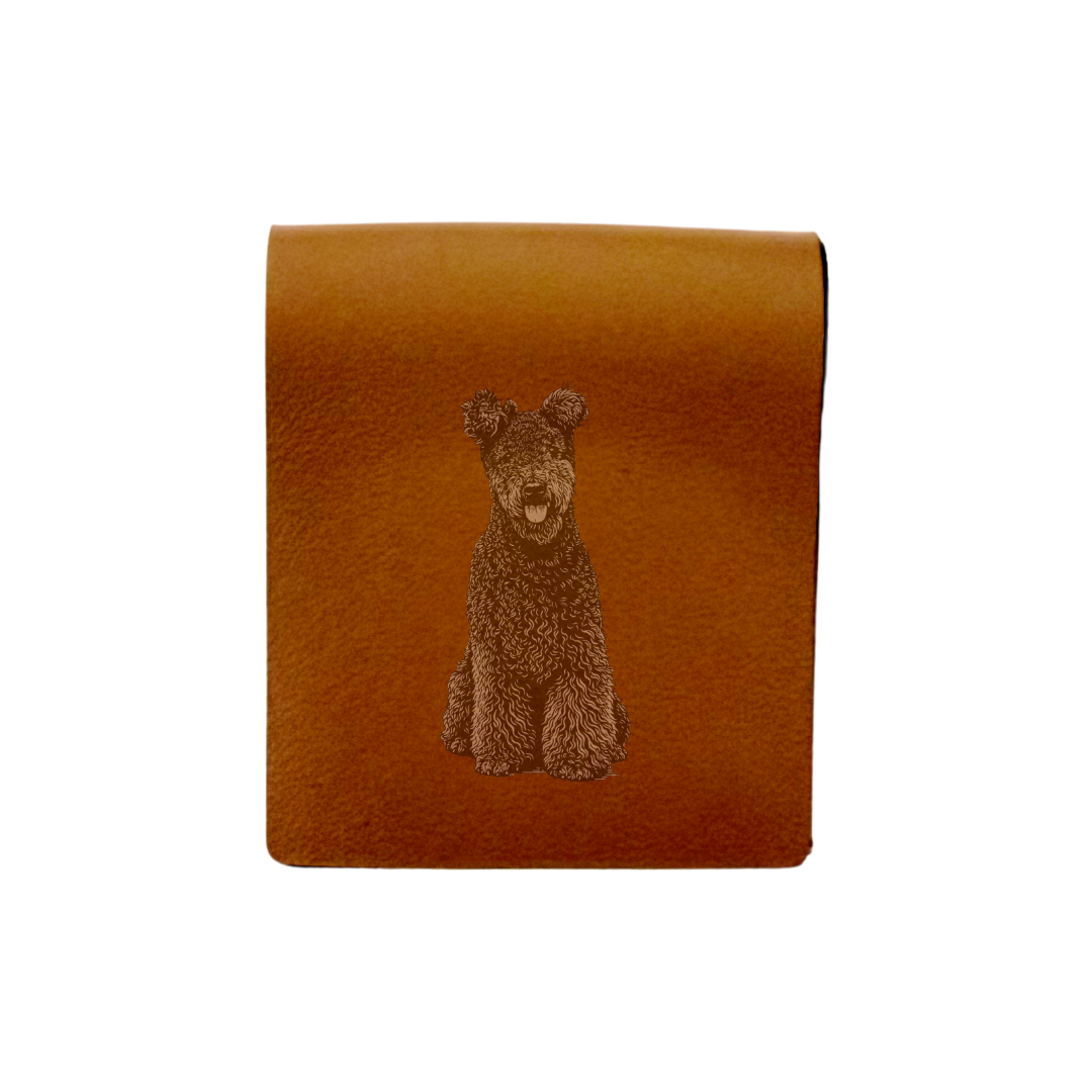 Hungarian Pumi Engraved Genuine Leather Magnetic Bookmark