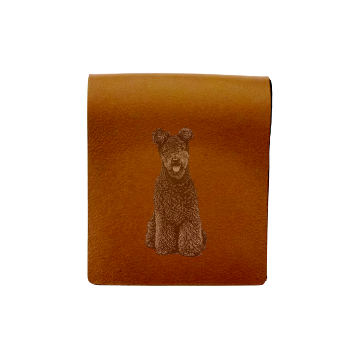 Hungarian Pumi Engraved Genuine Leather Magnetic Bookmark