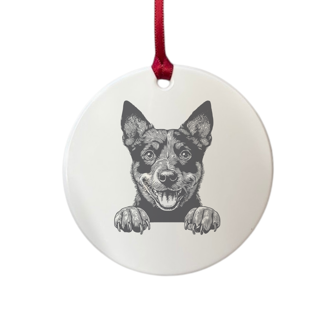 Personalised Lancashire Heeler Paws Engraved White Acrylic Decoration