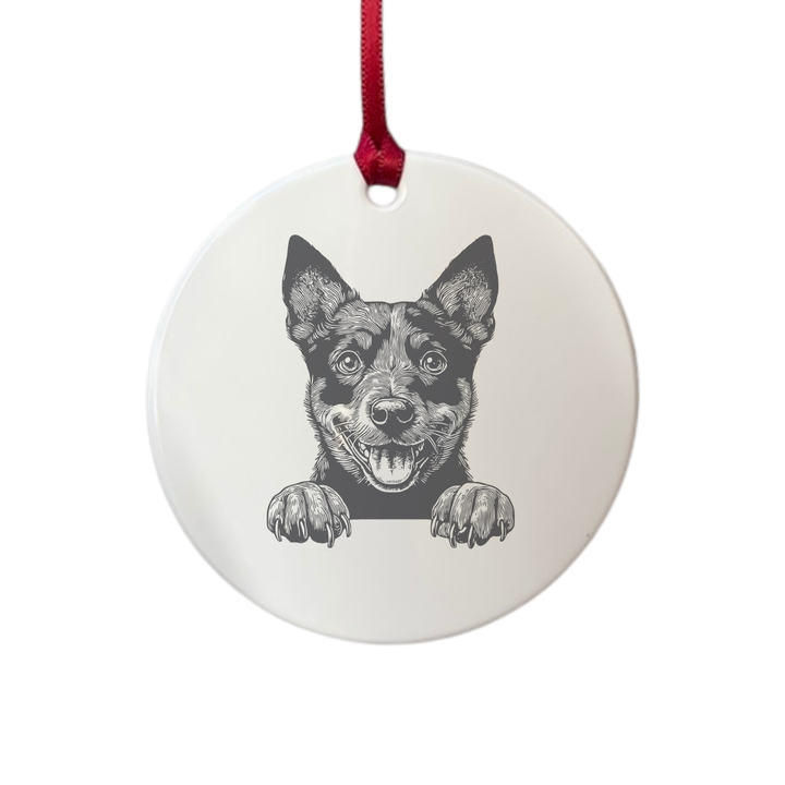 Personalised Lancashire Heeler Paws Engraved White Acrylic Decoration