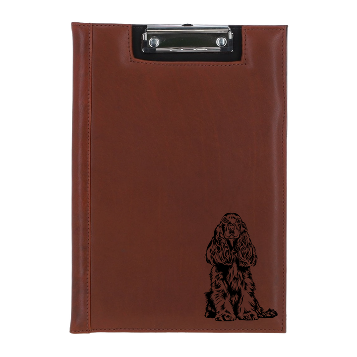 Cocker Spaniel Engraved Leather Clipboard
