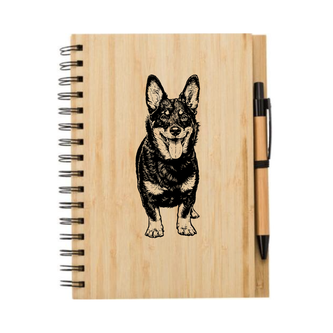 Lancashire Heeler Standing Engraved Illustration Engraved Notebook