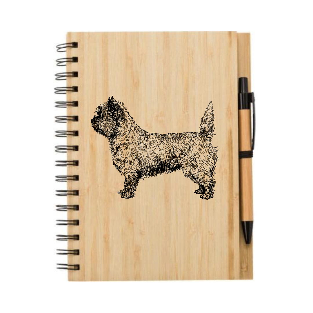 Cairn Terrier Stacked Engraved Illustration Engraved Notebook