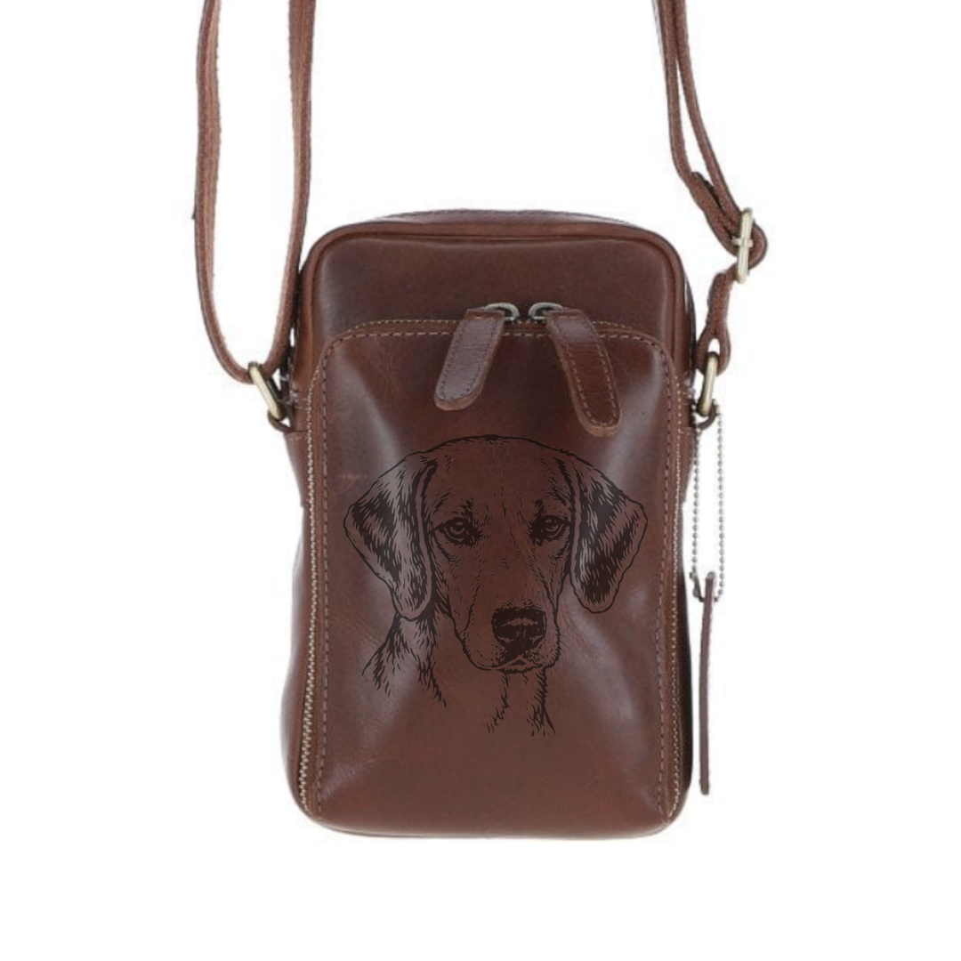 Personalised Hamiltonstovare Face Leather Compact Crossbody Bag