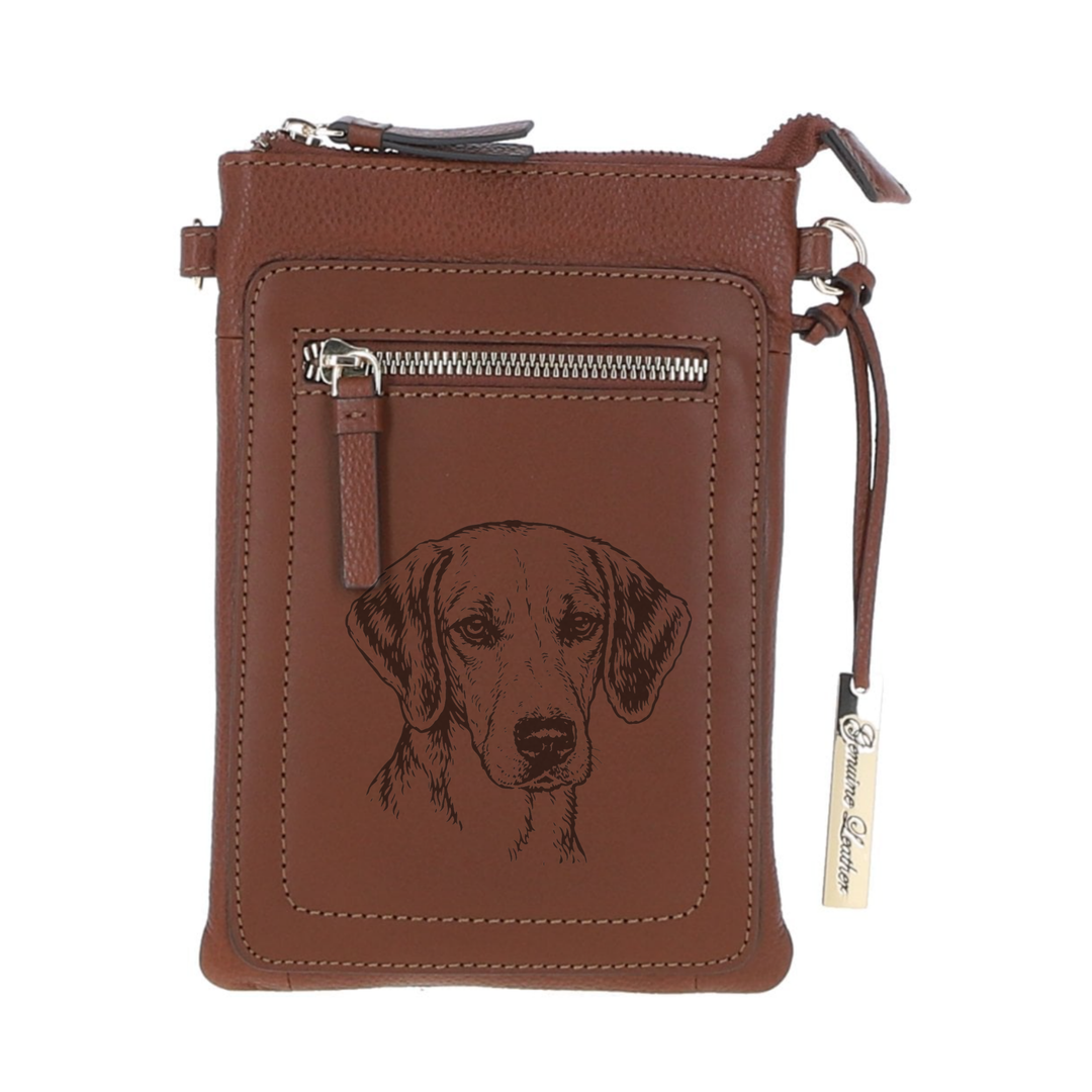 Personalised Hamiltonstovare Engraved Leather Crossbody Smart Phone Bag