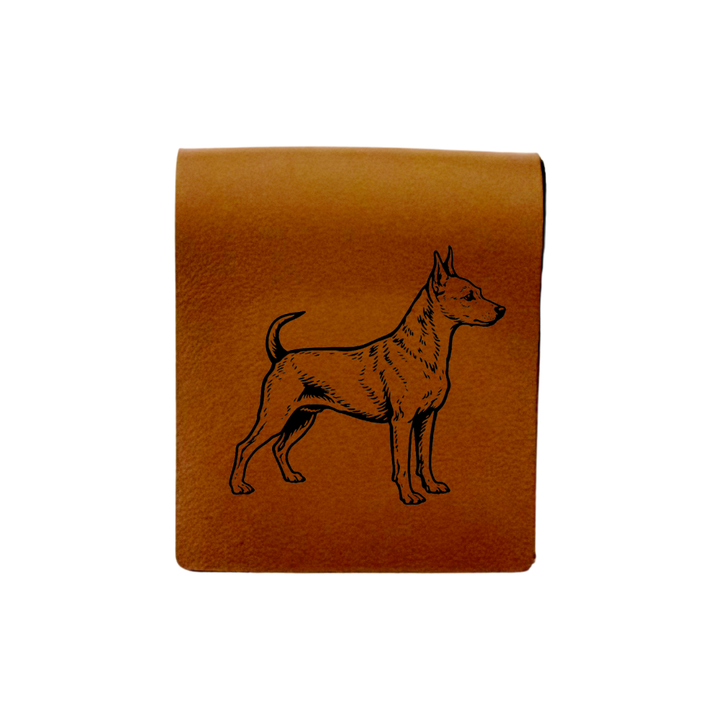 Miniature Pinscher Engraved Genuine Leather Magnetic Bookmark