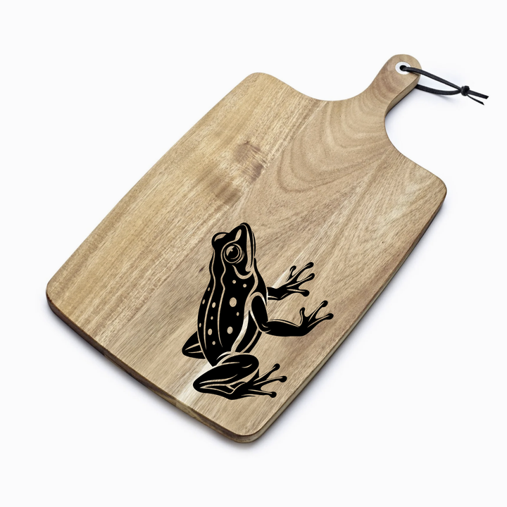 Personalised Frog Engraved Acacia Serving Board