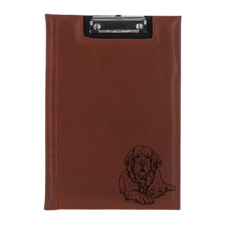 Clumber Spaniel LD Engraved Leather Clipboard
