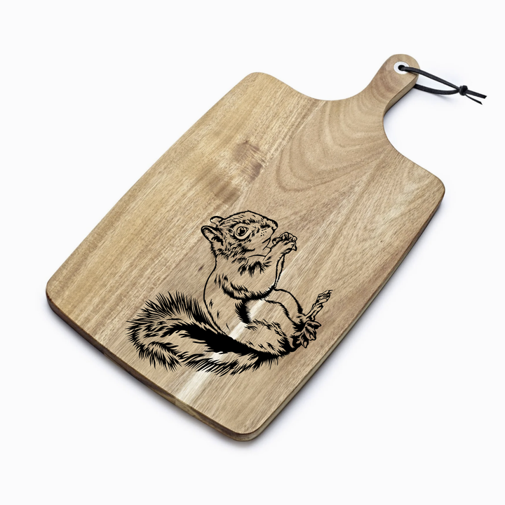 Personalised Squirrel Engraved Acacia Serving Board