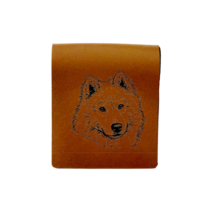 Eurasier Face Engraved Genuine Leather Magnetic Bookmark