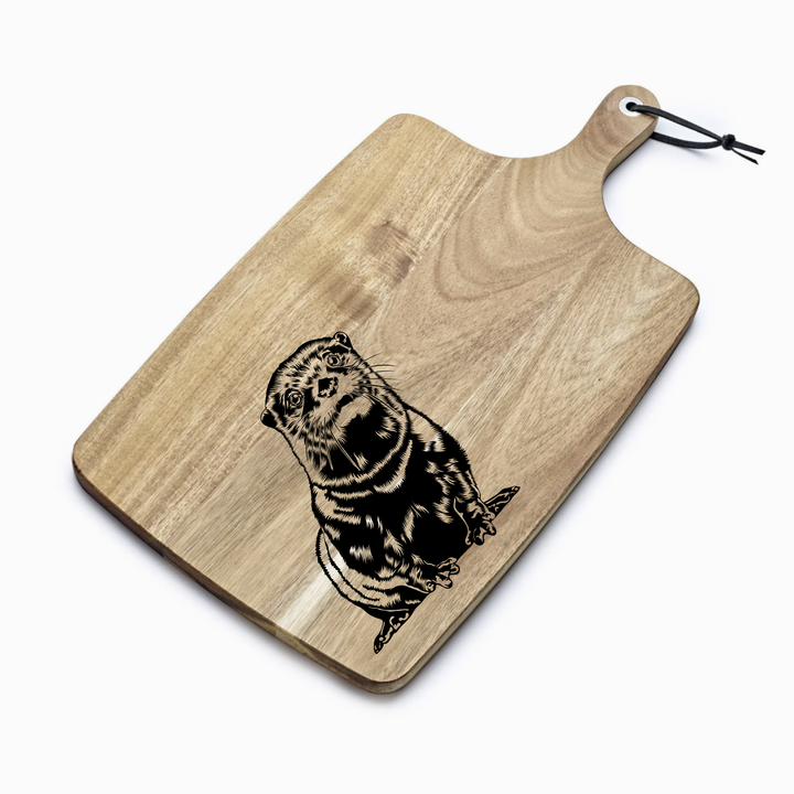 Personalised Otter Engraved Acacia Serving Board