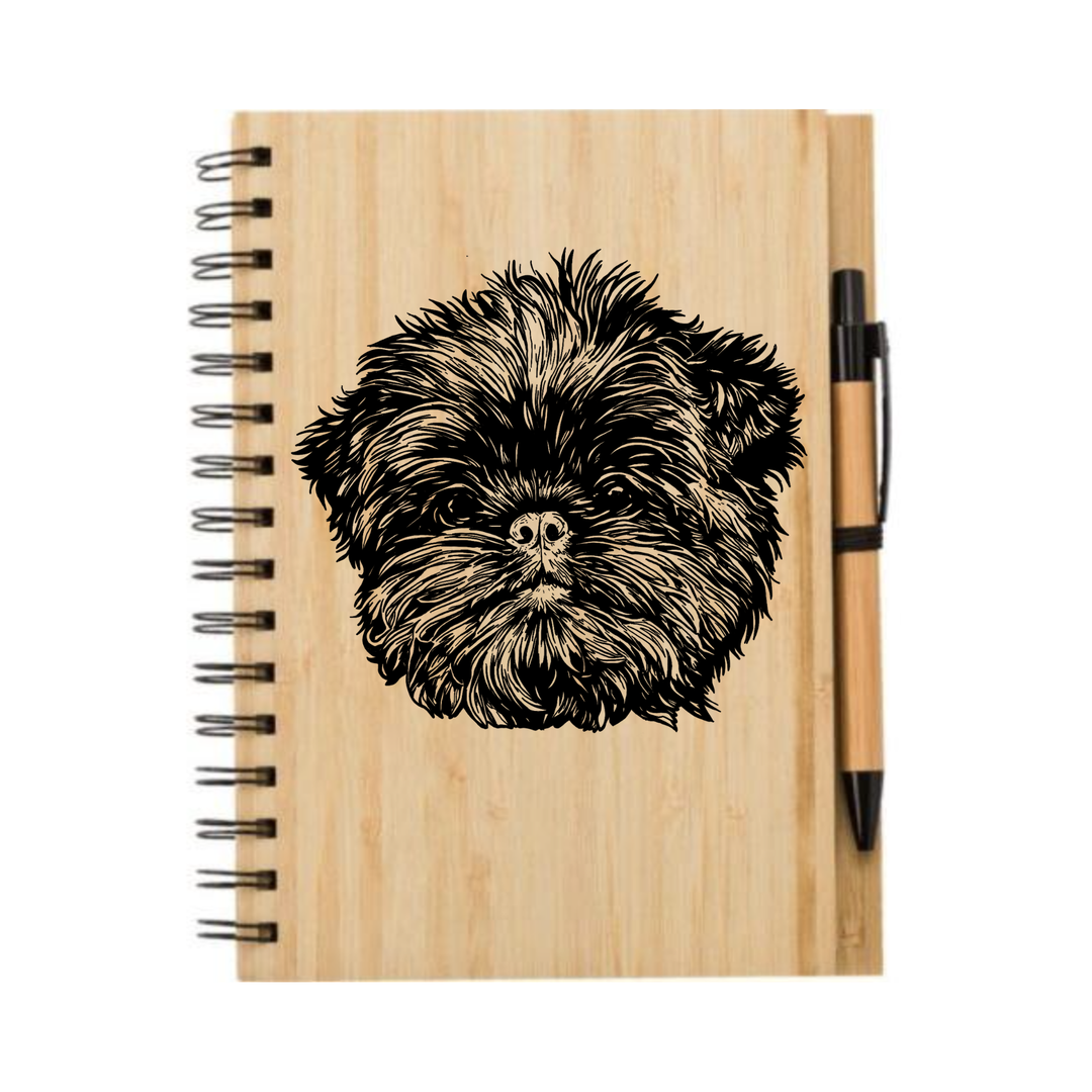 Affenpinscher Face Engraved Illustration Engraved Notebook