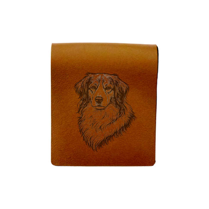 Kooikerhondje Face Engraved Genuine Leather Magnetic Bookmark