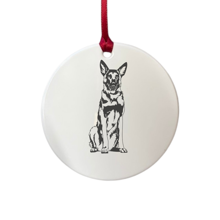 Personalised Belgian Malinois Engraved White Acrylic Decoration