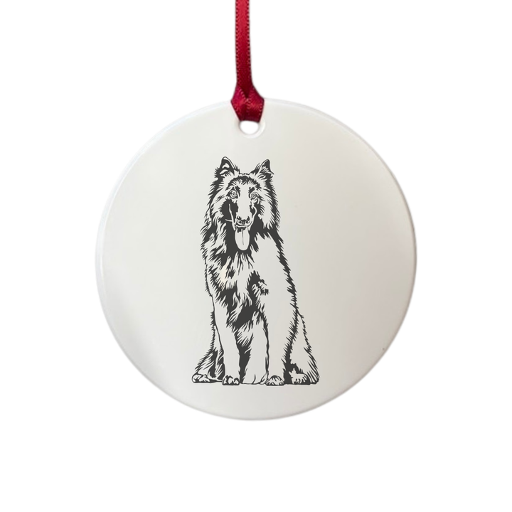 Personalised Belgian Shepherd Engraved White Acrylic Decoration