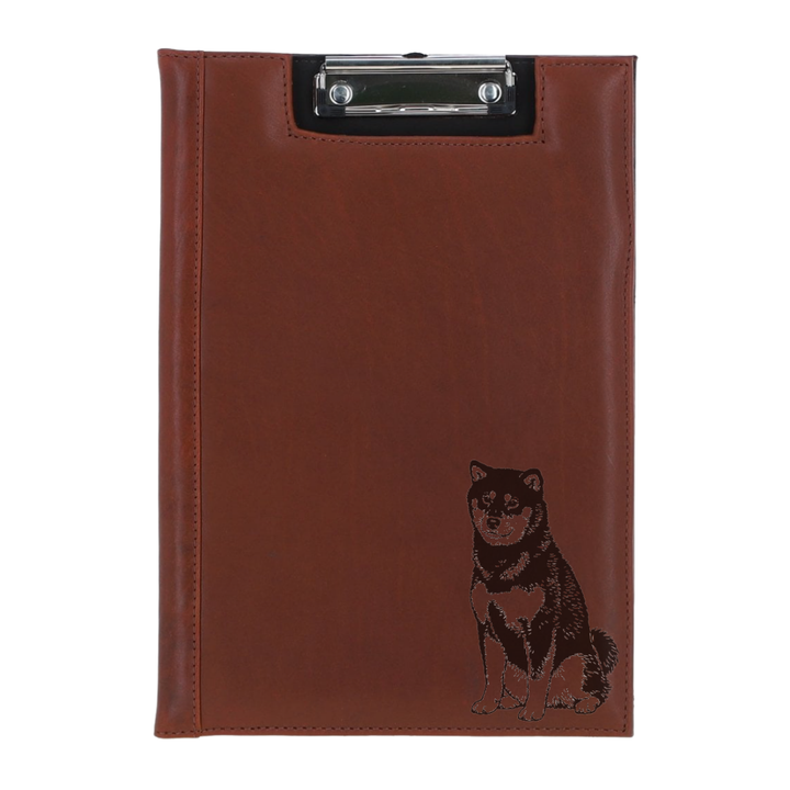 Japanese Shiba Inu Sitting Engraved Leather Clipboard
