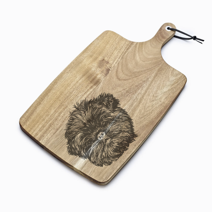 Personalised Affenpinscher Face Engraved Acacia Serving Board